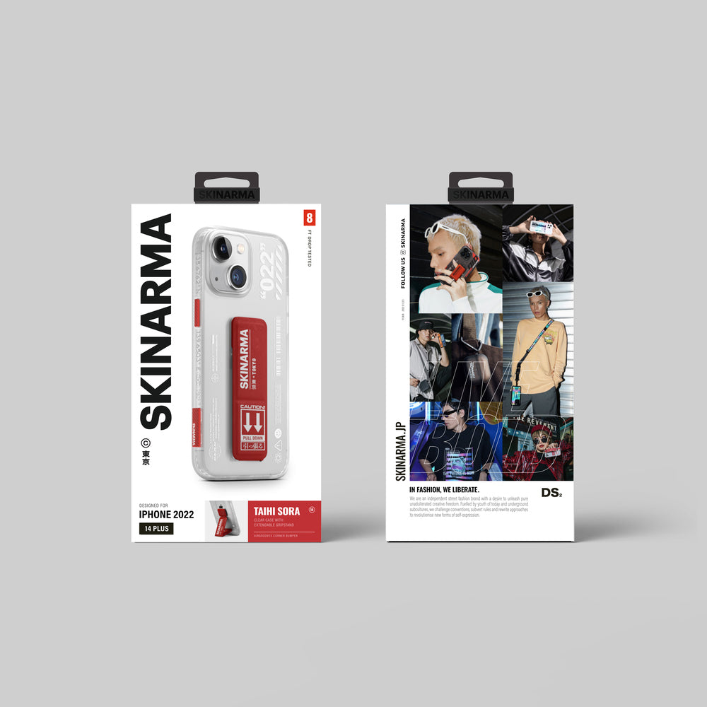 SkinArma iPhone 14 Plus Standlı Şeffaf Tasarımlı Taihi Sora Telefon Kılıfı