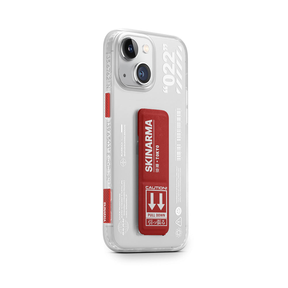 SkinArma iPhone 14 Plus Standlı Şeffaf Tasarımlı Taihi Sora Telefon Kılıfı