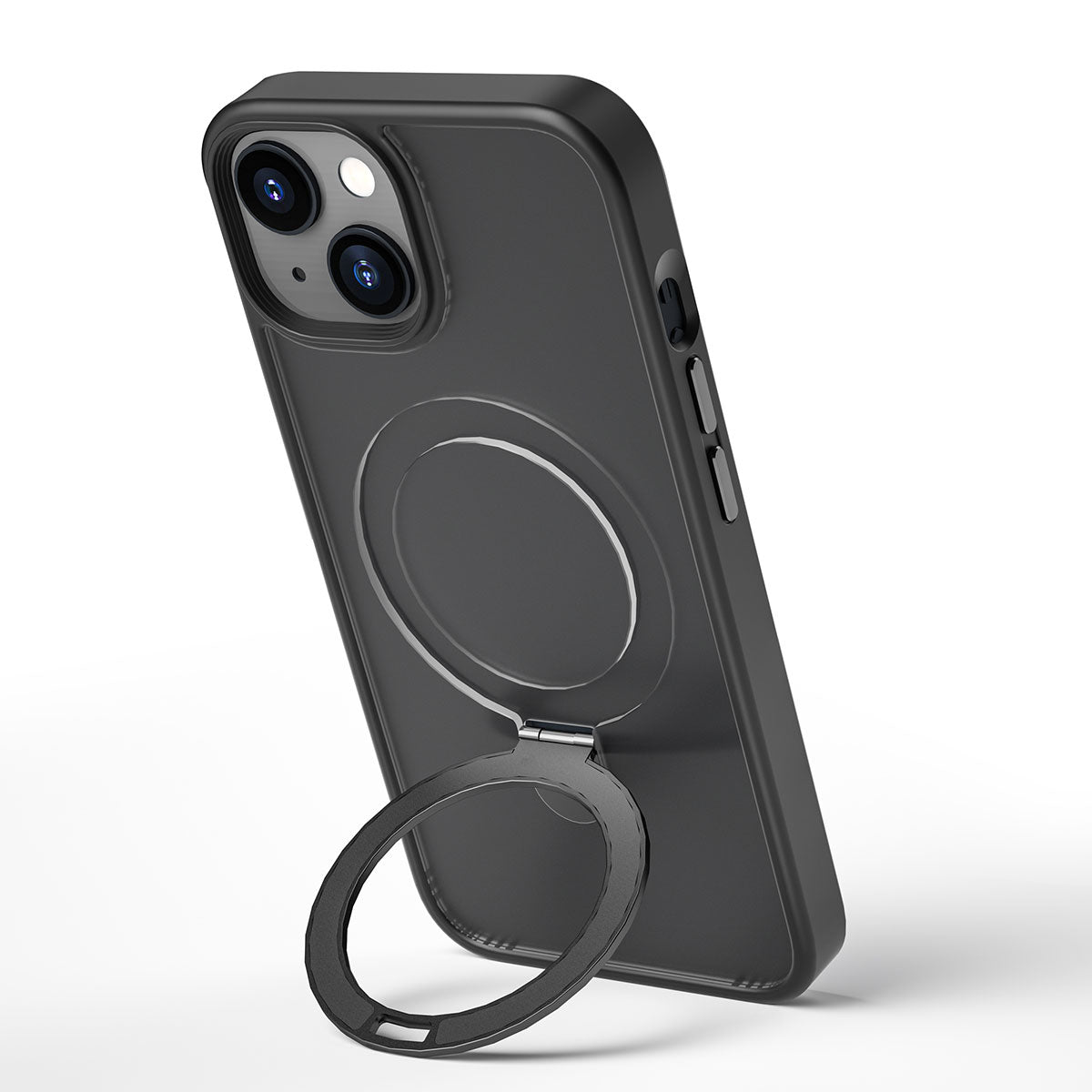 Wiwu ZMM-010 iPhone 14 Plus Kılıf M-safe Şarj Özellikli Parmak İzi Bırakmayan Mat Transparan Standlı Kılıf - 5
