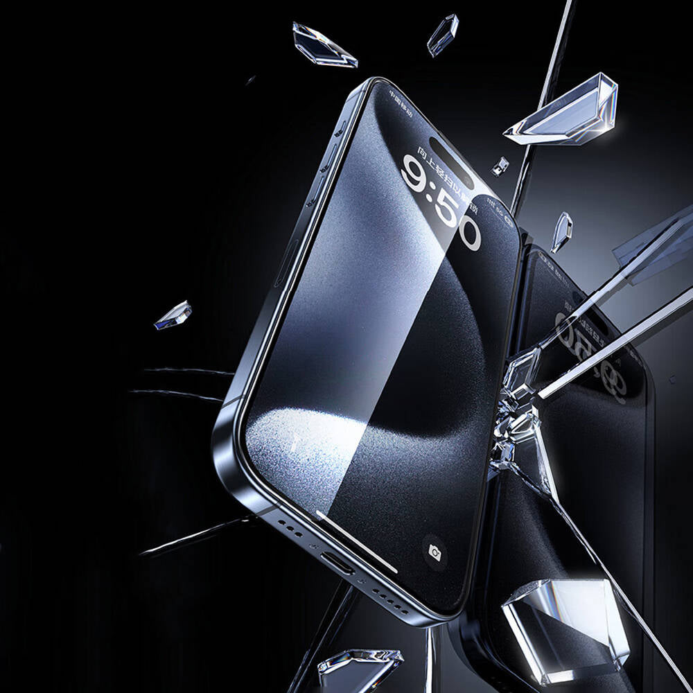 Wiwu SQ-008 iPhone 14 Plus Oleofobik Easy Install Darbeye Karşı Dayanıklı Temperli Cam Ekran Koruyucu + Kolay Uygulama Aparatlı