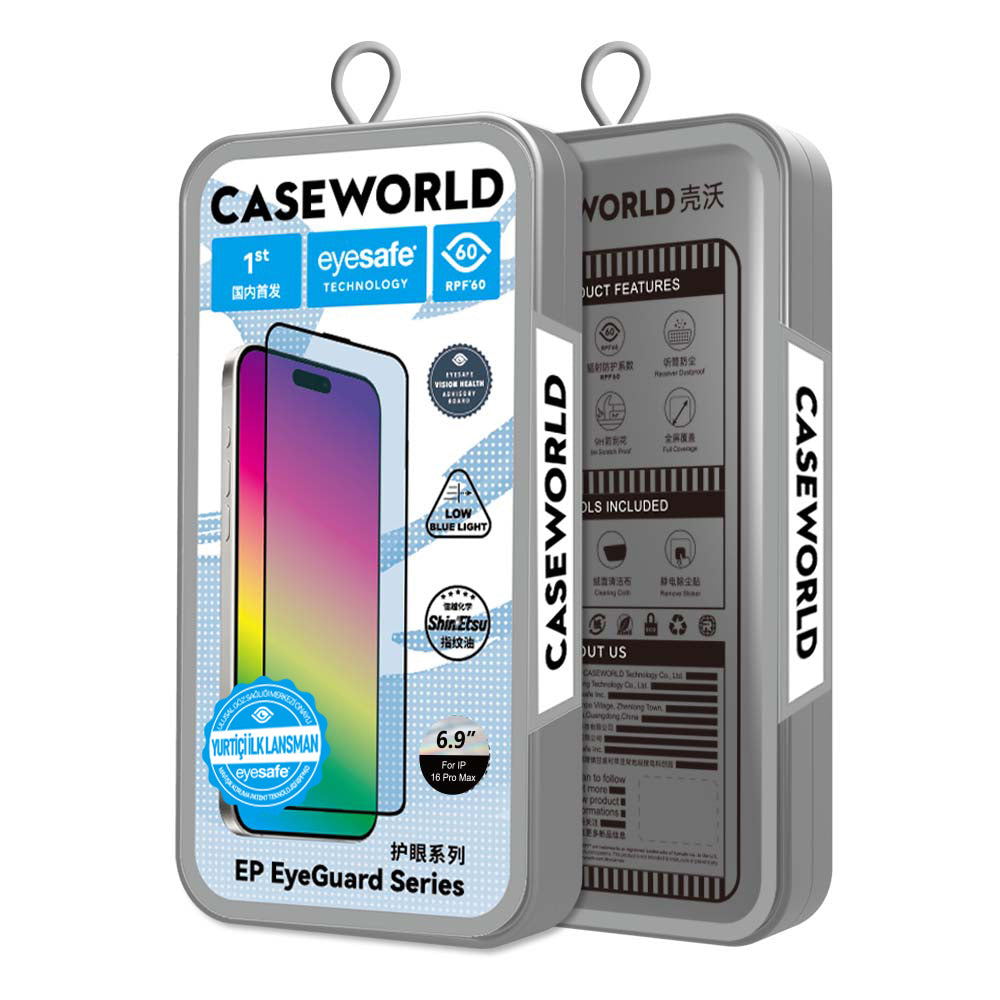 CaseWorld EyeGuard Serisi iPhone 14 Pro 2.5D Eyesafe Teknolojili Cam Ekran Koruyucu