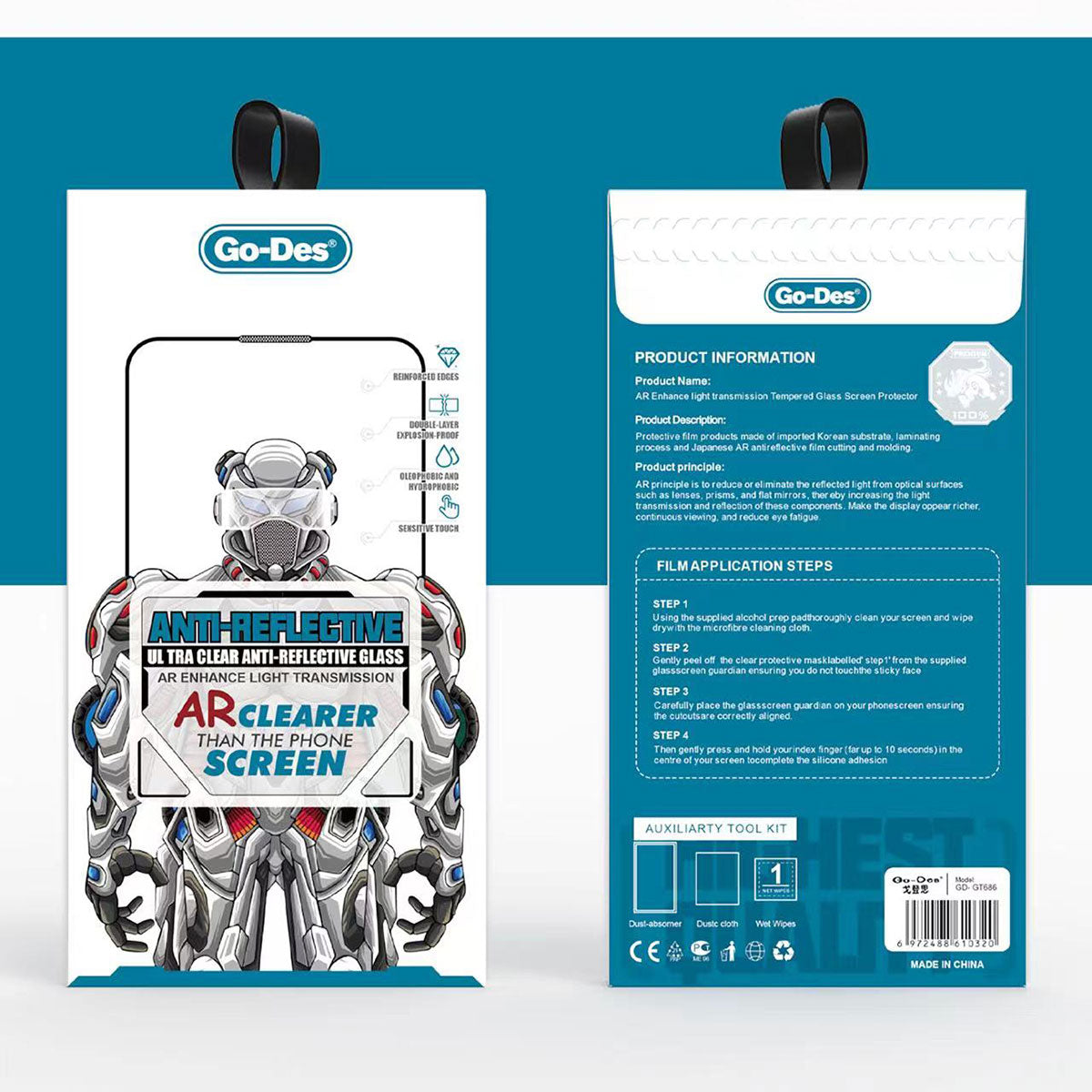 Go Des iPhone 14 Pro Anti Reflective Temperli Cam Ekran Koruyucu