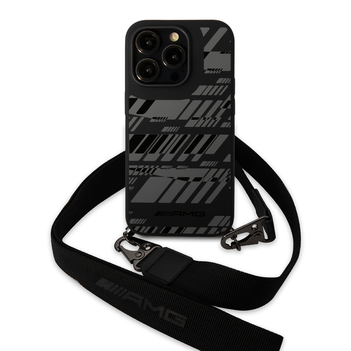 AMG Liquid iPhone 14 Pro Silikon Strap Telefon Askılı Grafik Dizayn Telefon Kılıfı