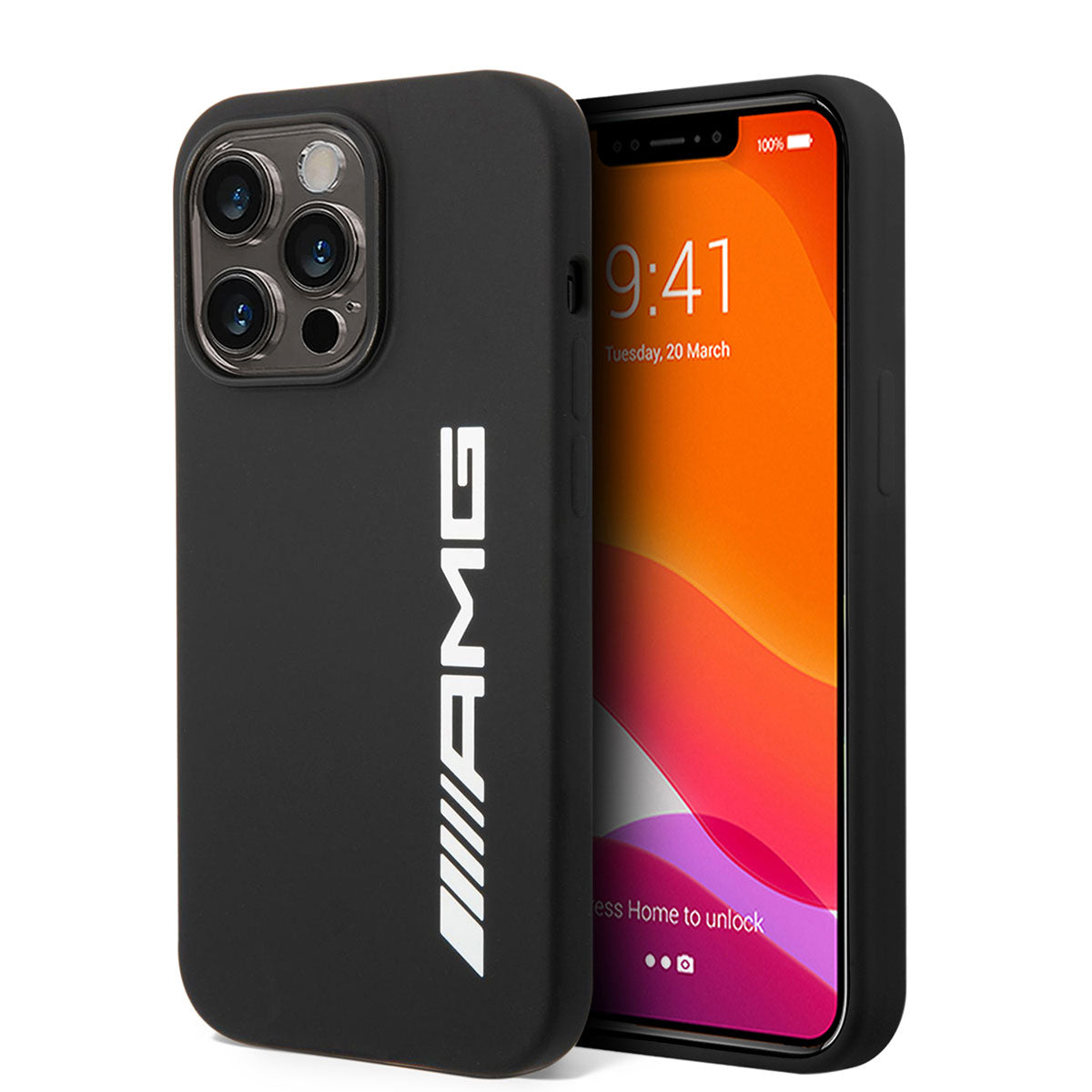 AMG iPhone 14 Pro M-safe Şarj Özellikli Büyük Logo Dizayn Telefon Kılıfı