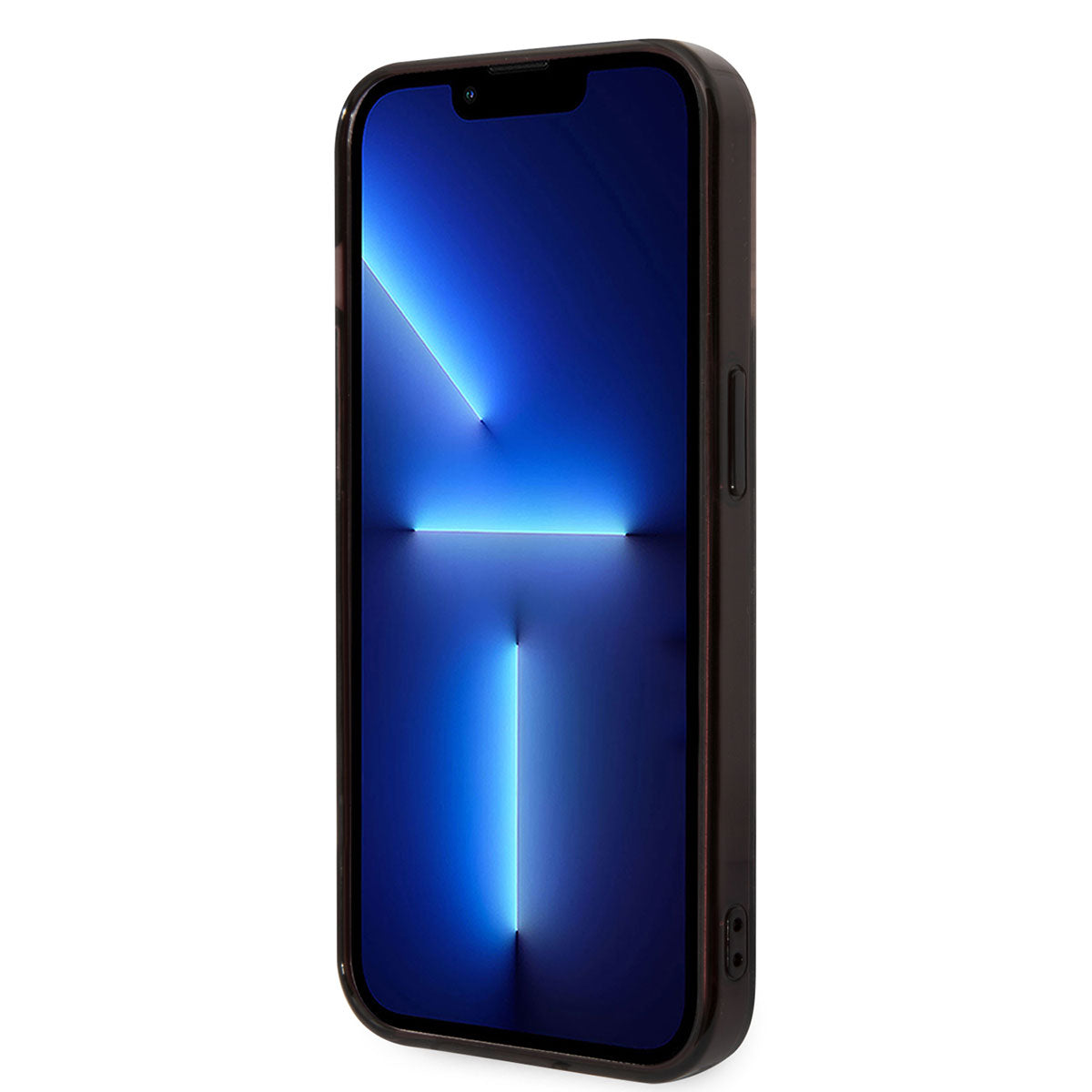 AMG iPhone 14 Pro Transparan Çift Katmanlı Damalı Bayrak Dizayn Kılıf
