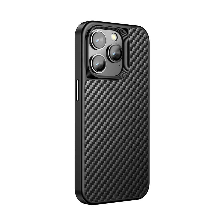 Wlons Radison iPhone 14 Pro Kılıf Aramid Karbon Fiber Magsafe Telefon Kılıfı - 1