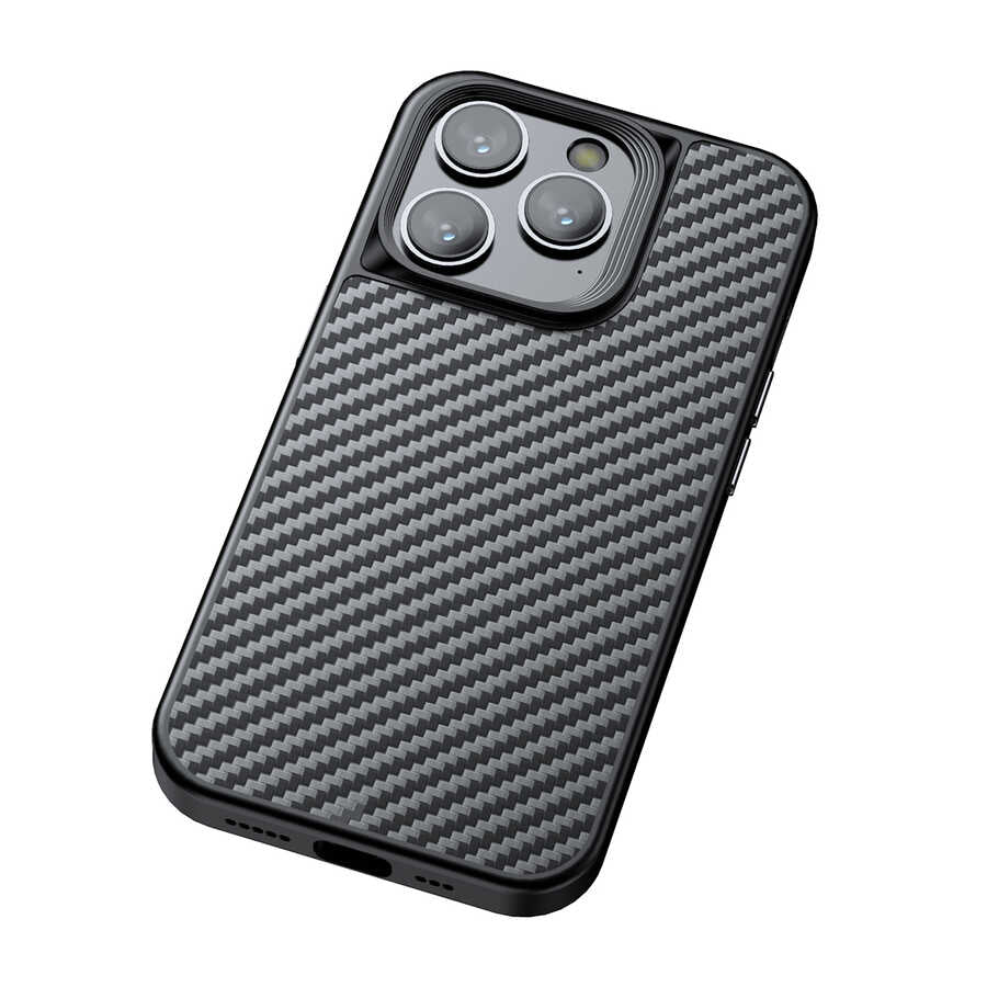 Wlons Radison iPhone 14 Pro Kılıf Aramid Karbon Fiber Magsafe Telefon Kılıfı - 2