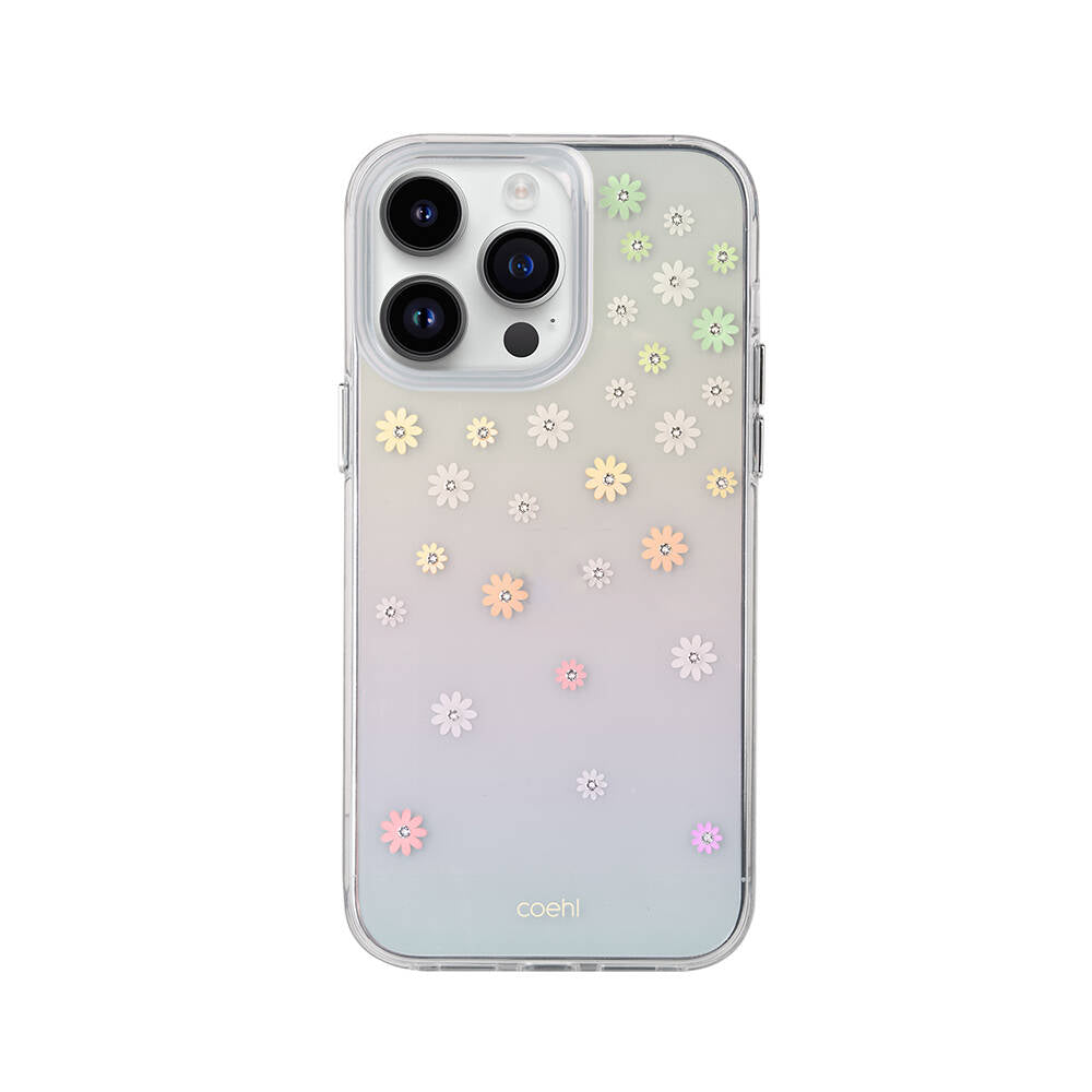 Coehl Aster iPhone 14 Pro Çiçek Desenli Taşlı Telefon Kılıfı