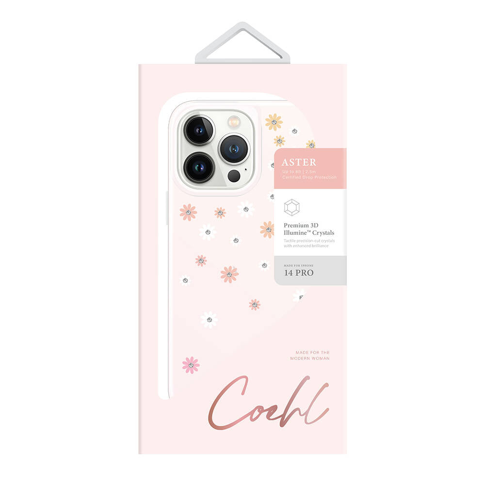Coehl Aster iPhone 14 Pro Çiçek Desenli Taşlı Telefon Kılıfı