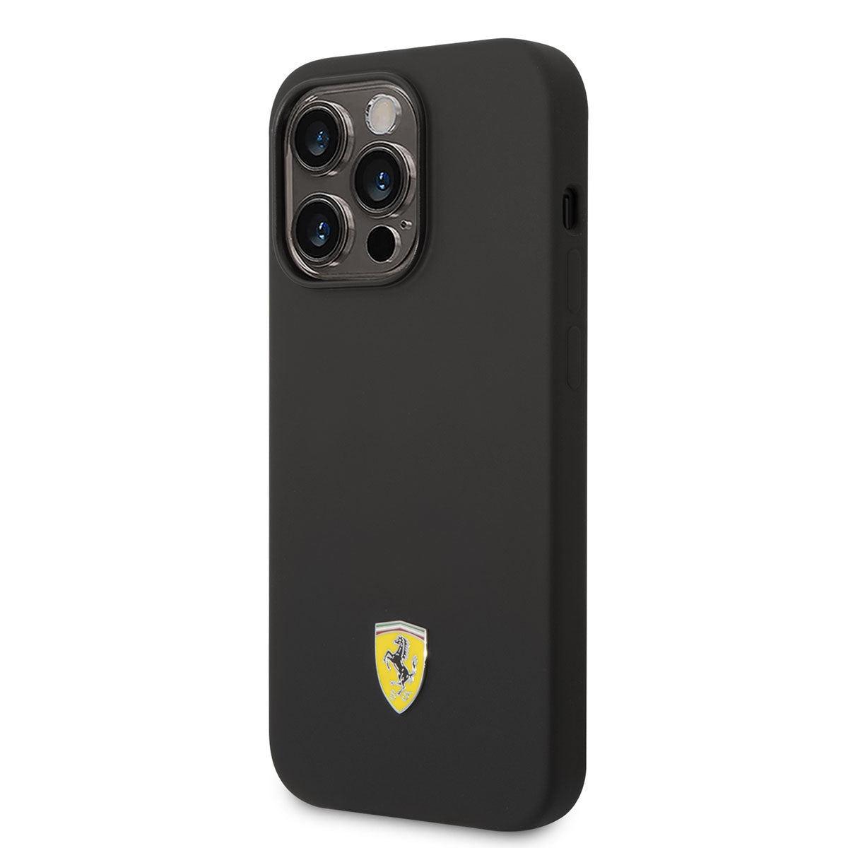 Ferrari iPhone 14 Pro M-safe Şarj Özellikli Silikon Metal Logo Dizayn Telefon Kılıfı