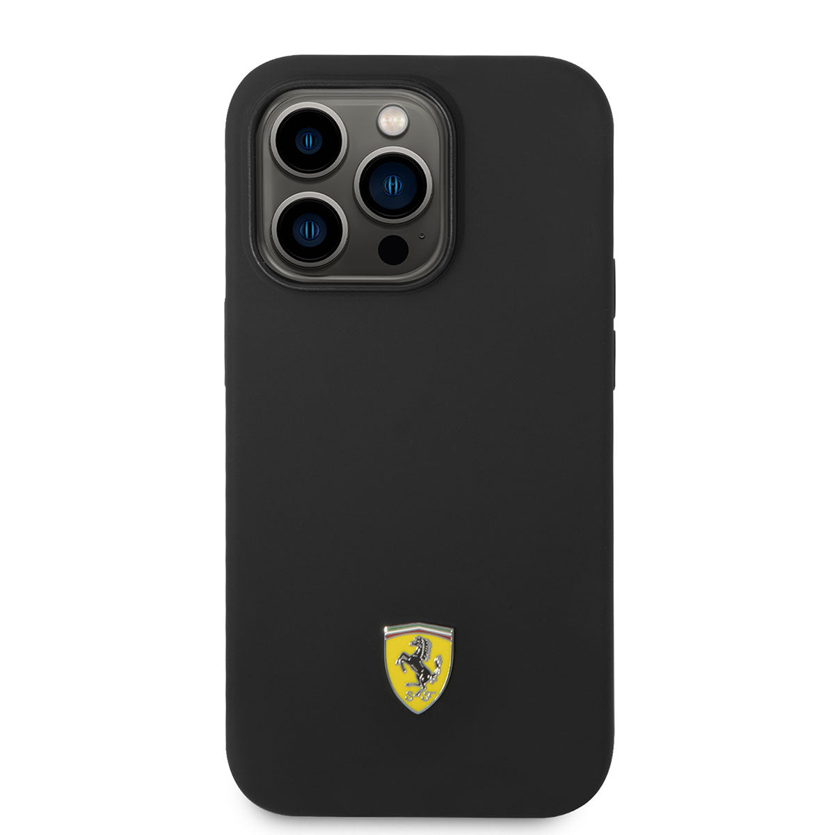 Ferrari iPhone 14 Pro M-safe Şarj Özellikli Silikon Metal Logo Dizayn Telefon Kılıfı