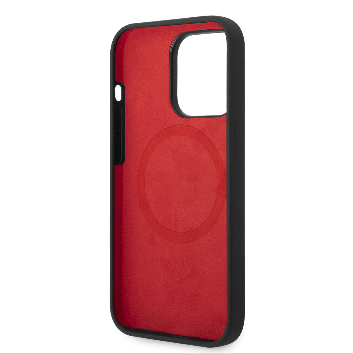Ferrari iPhone 14 Pro M-safe Şarj Özellikli Silikon Metal Logo Dizayn Telefon Kılıfı