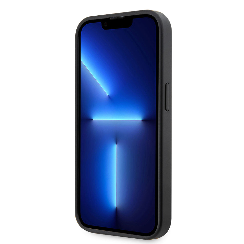 Ferrari iPhone 14 Pro Orjinal Lisanlı Klasik Metal Logolu Delikli Standlı Deri Kılıf