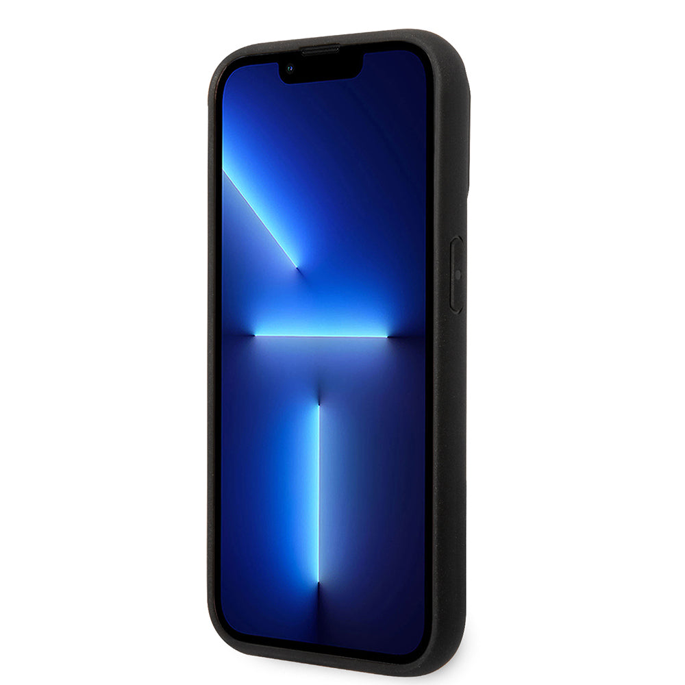 Ferrari iPhone 14 Pro Orjinal Lisanlı Klasik Metal Logolu Karbon Şerit Desenli Kılıf