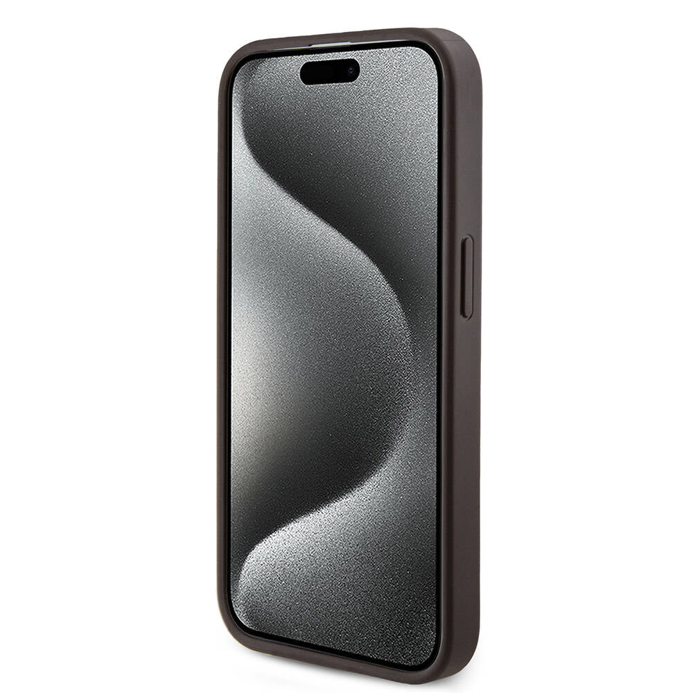 Guess iPhone 14 Pro Orjinal Lisanslı M-safe Şarj Özellikli PU Halkalı 4G Desenli Yazı Logolu Kılıf