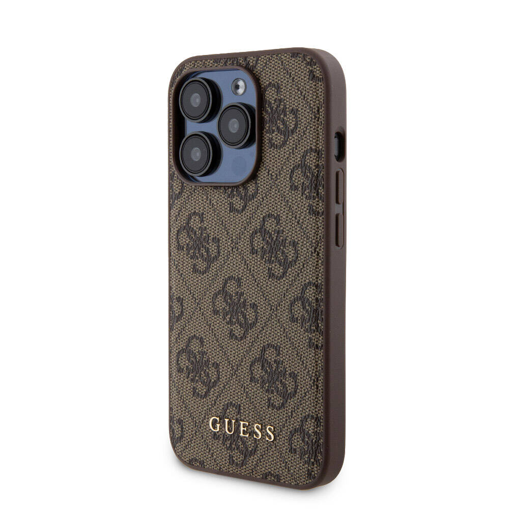 Guess iPhone 14 Pro Orjinal Lisanslı Magsafe Şarj Özellikli Yazı Logolu 4G Desenli Telefon Kılıfı + Powerbank 5000mAh 2in1 Set