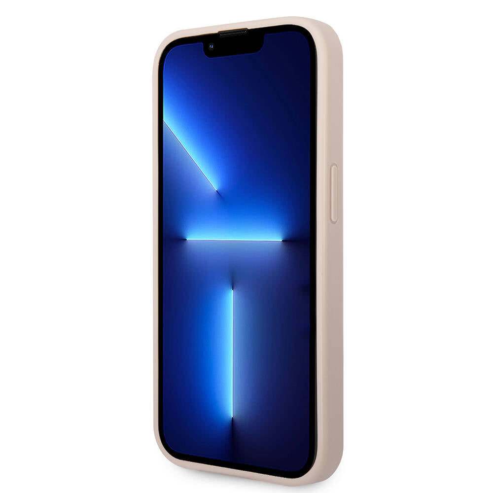 Guess iPhone 14 Pro PU Deri Büyük Metal Logo Dizaynlı Kılıf