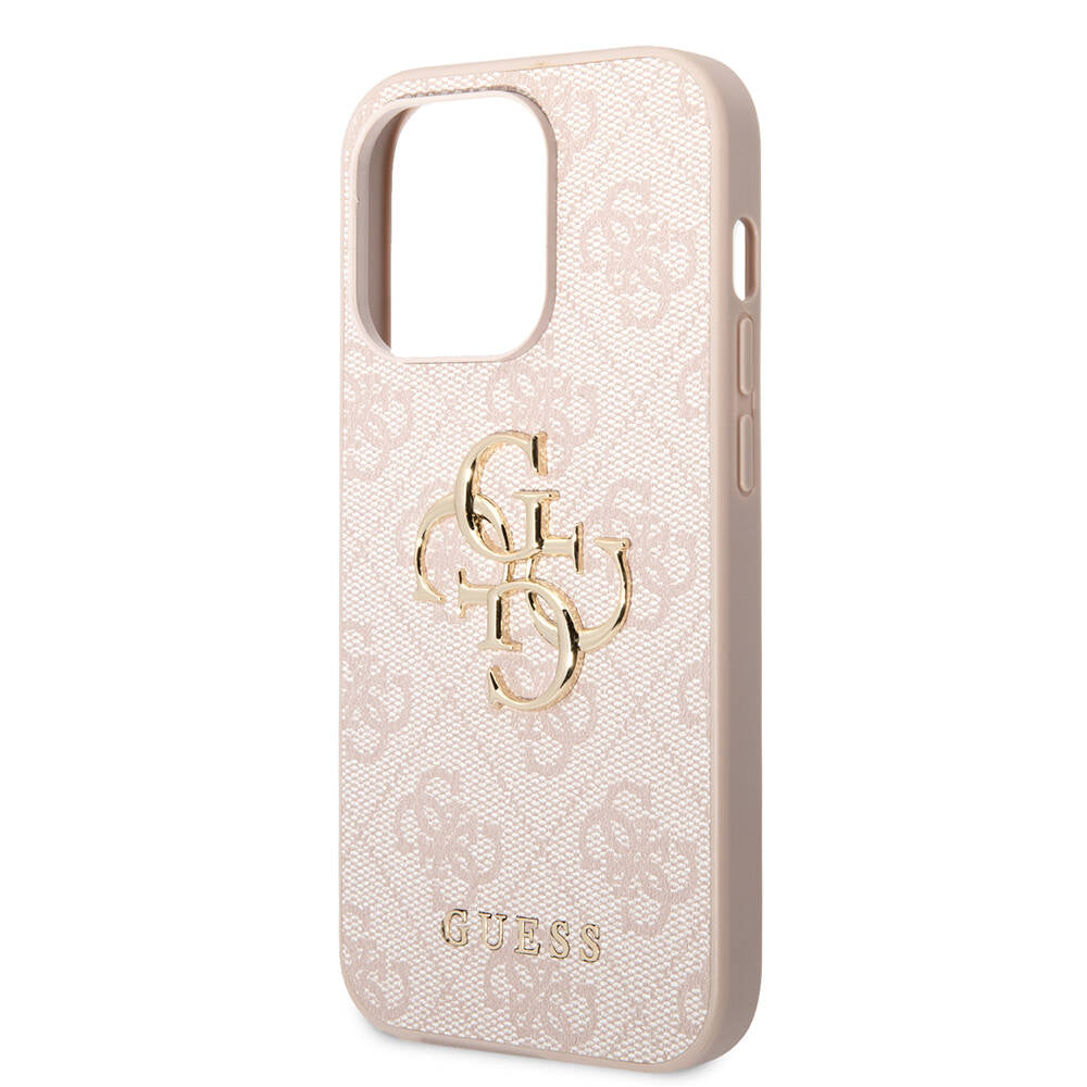 Guess iPhone 14 Pro PU Deri Büyük Metal Logo Dizaynlı Kılıf