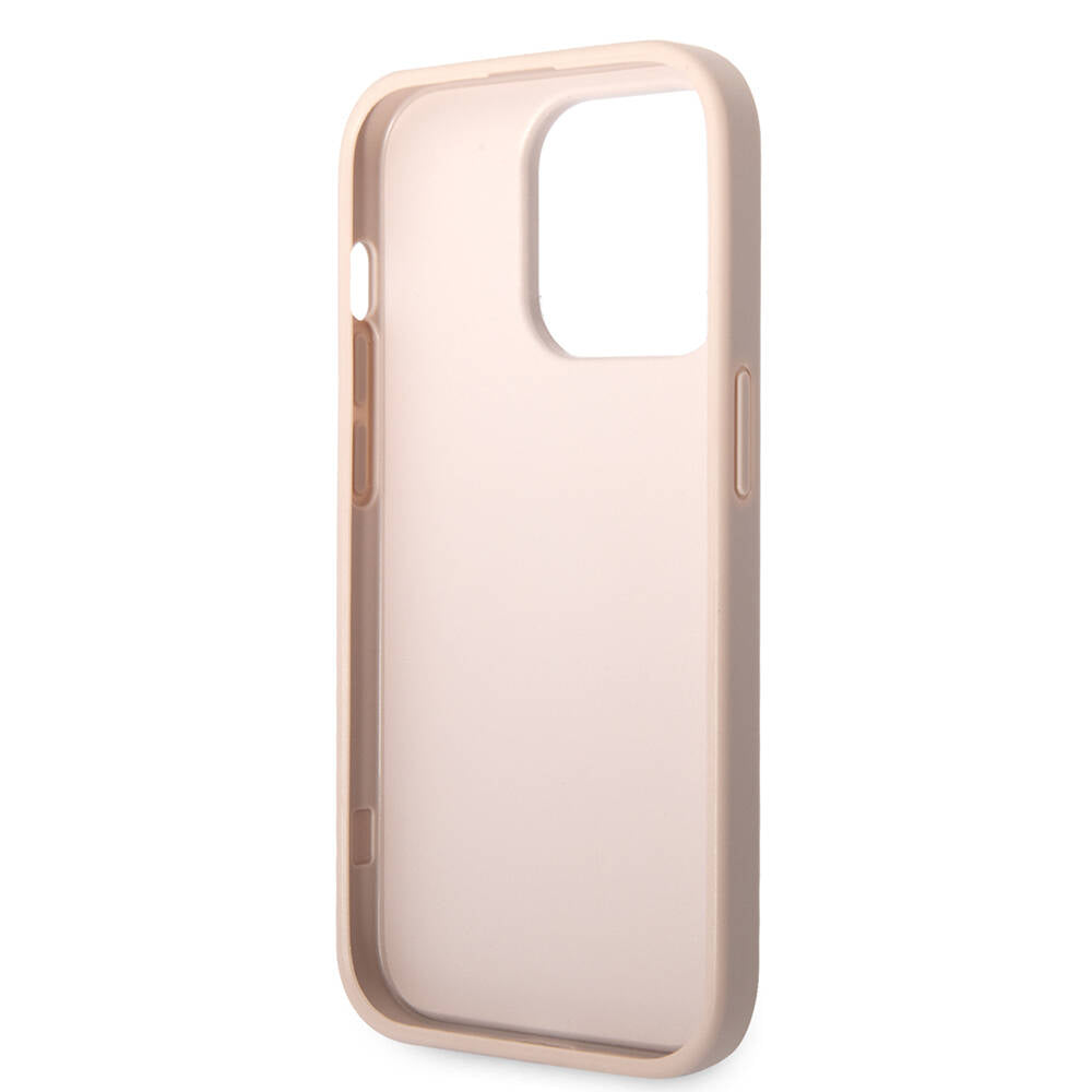 Guess iPhone 14 Pro PU Deri Büyük Metal Logo Dizaynlı Kılıf