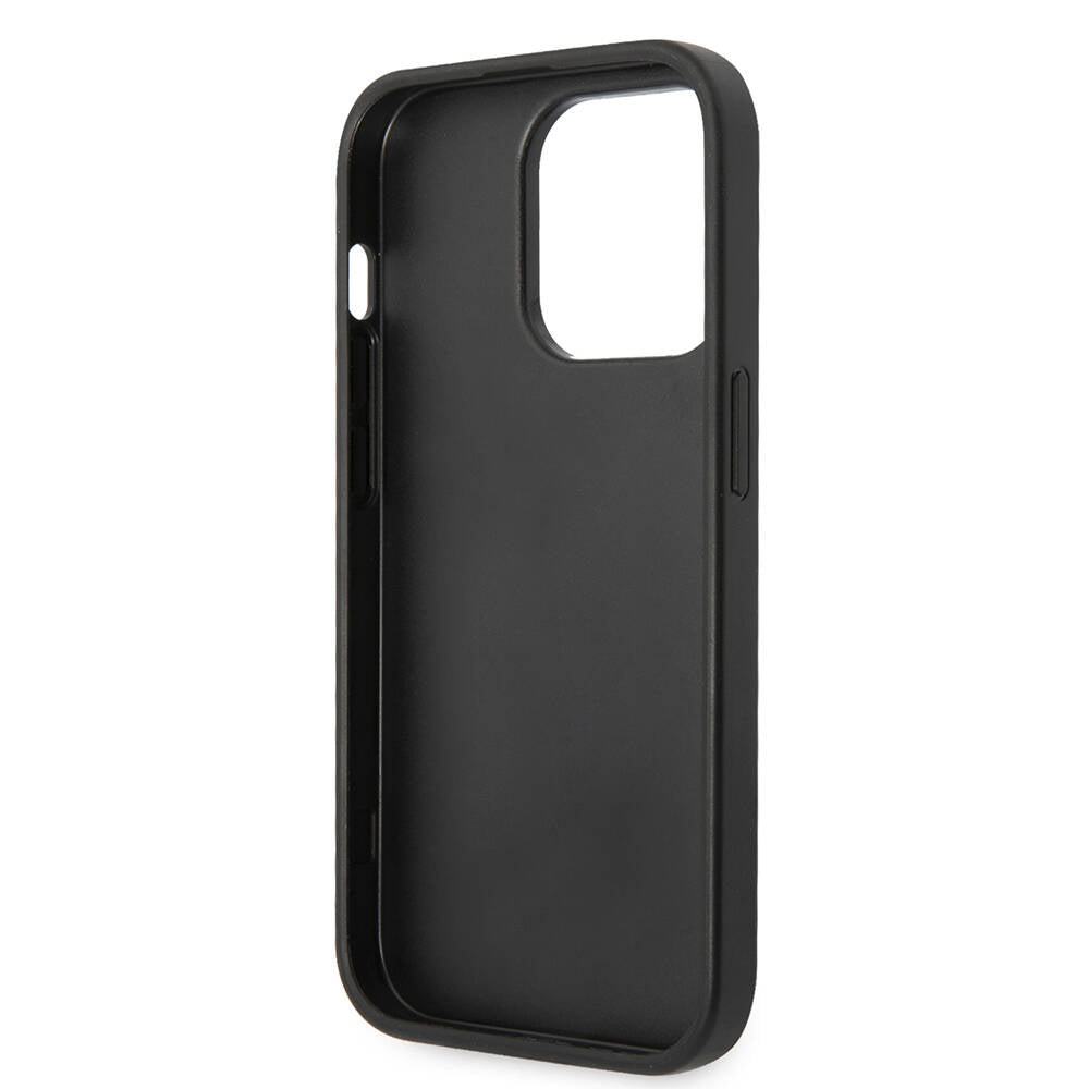 Guess iPhone 14 Pro PU Deri Büyük Metal Logo Dizaynlı Kılıf