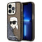 Karl Lagerfeld iPhone 14 Pro Kılıf Sıvılı Simli Karl Head Dizayn Telefon Kılıfı