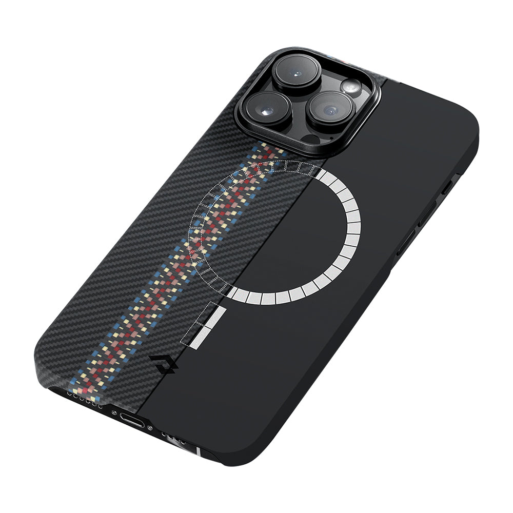 Pitaka Tactile Woven Orchestra Serisi iPhone 14 Pro M-safe Şarj Özellikli 600D Aramid Fiber Rhapsody Kılıf