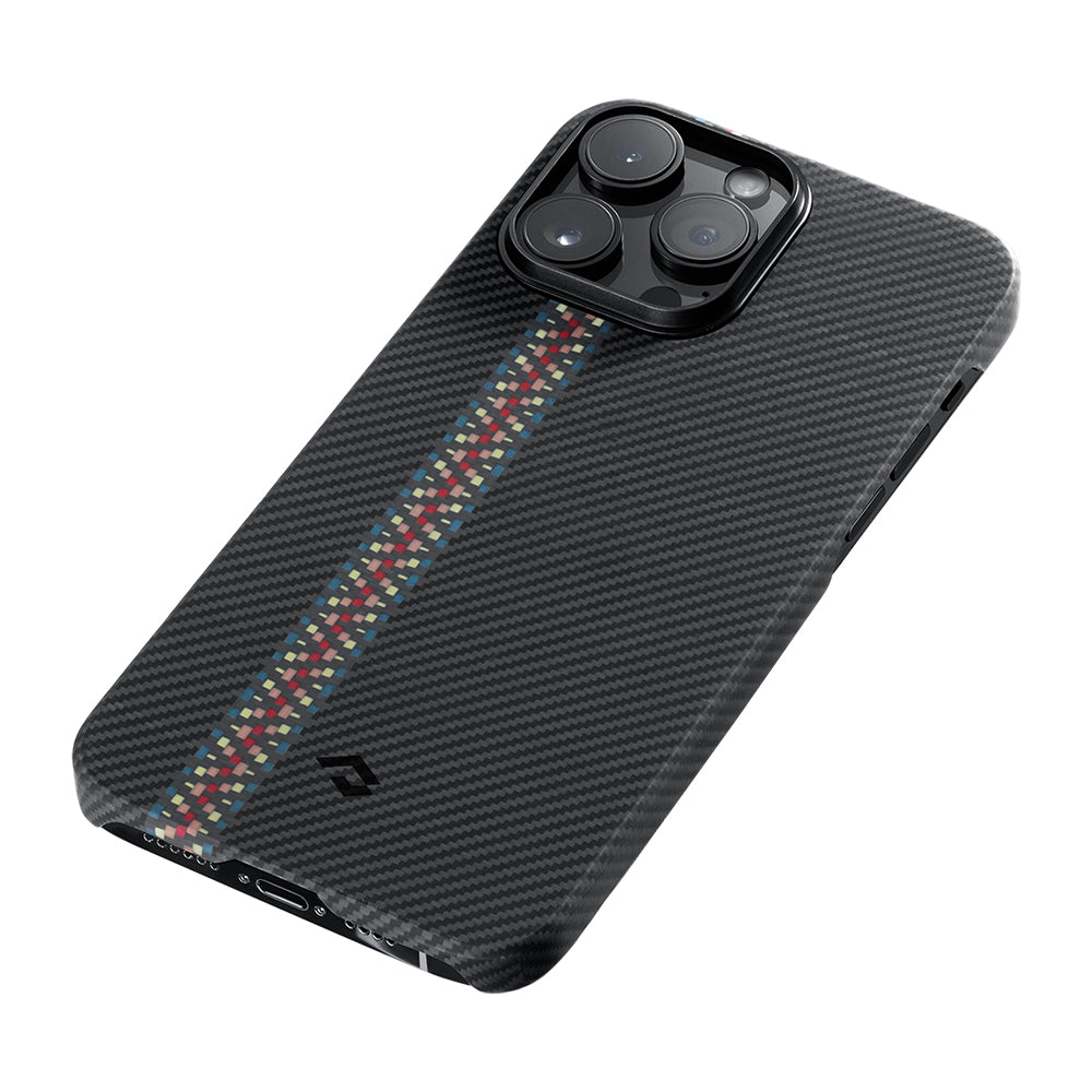Pitaka Tactile Woven Orchestra Serisi iPhone 14 Pro M-safe Şarj Özellikli 600D Aramid Fiber Rhapsody Kılıf