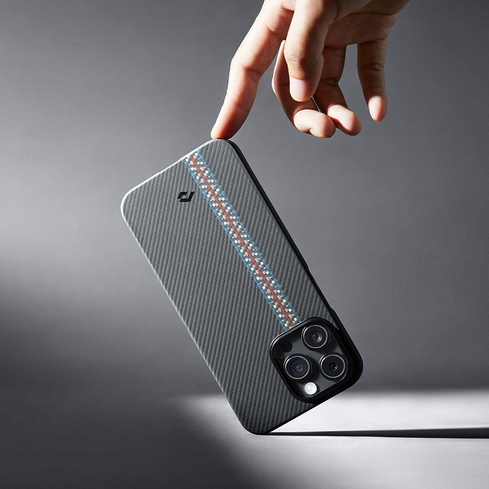 Pitaka Tactile Woven Orchestra Serisi iPhone 14 Pro M-safe Şarj Özellikli 600D Aramid Fiber Rhapsody Kılıf