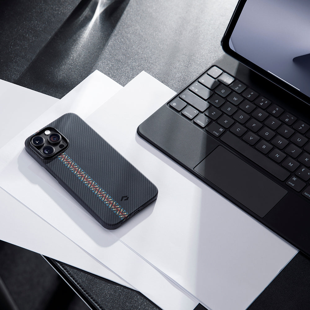 Pitaka Tactile Woven Orchestra Serisi iPhone 14 Pro M-safe Şarj Özellikli 600D Aramid Fiber Rhapsody Kılıf