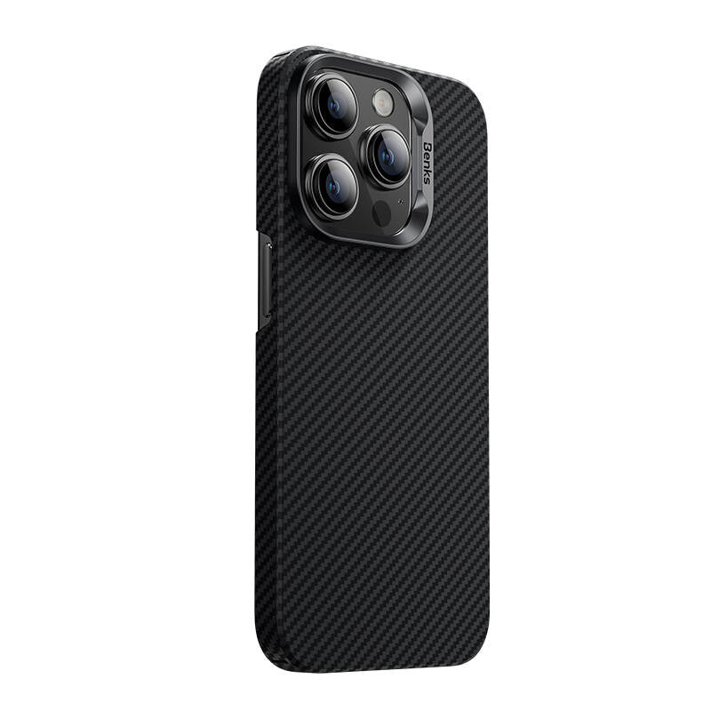 Benks MFM iPhone 14 Pro M-safe Şarj Özellikli Karbon Fiber Lisanslı 600D Essential Kevlar Kılıf