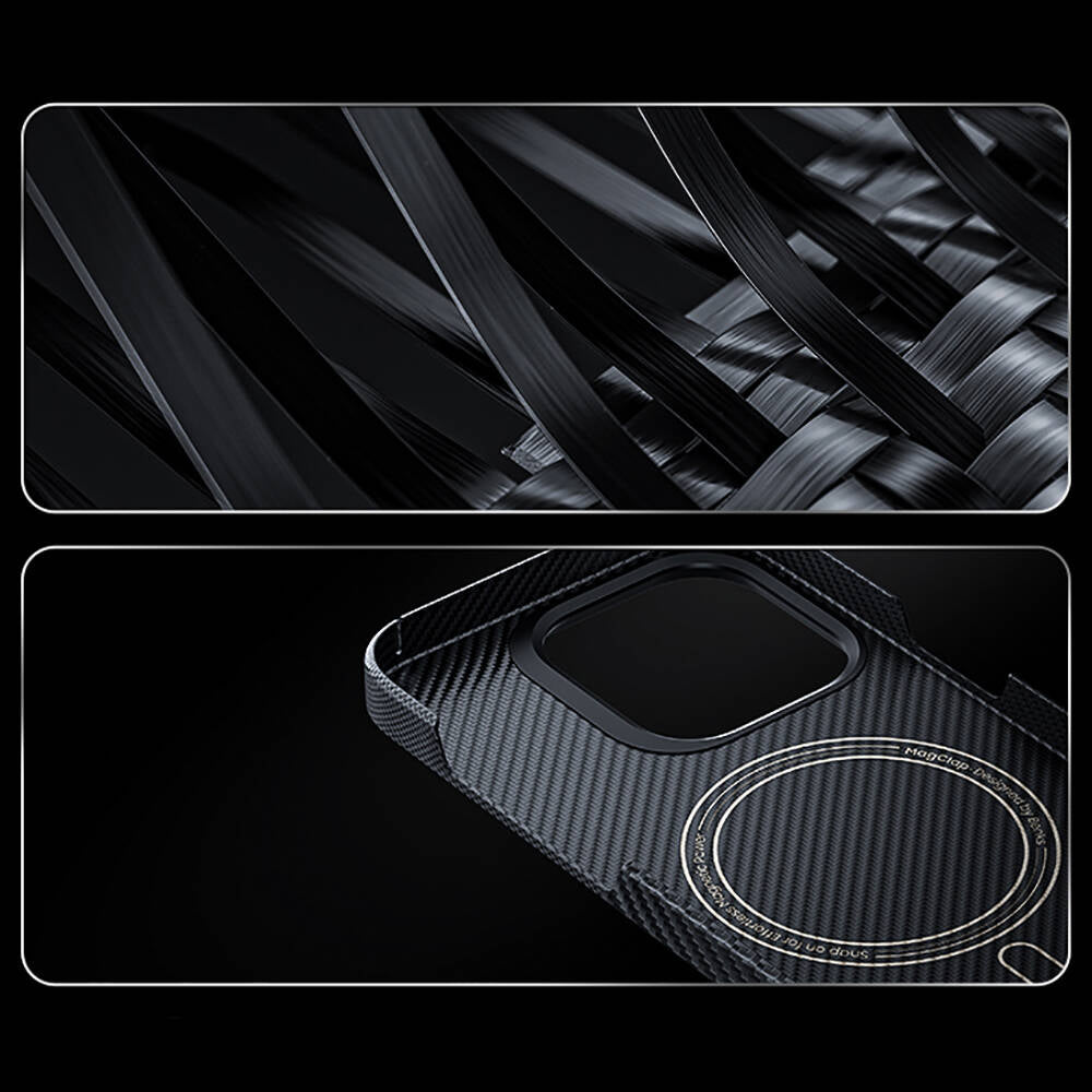 Benks Montage ArmorAir iPhone 14 Pro M-safe Şarj Özellikli Karbon Fiber Kevlar Kılıf