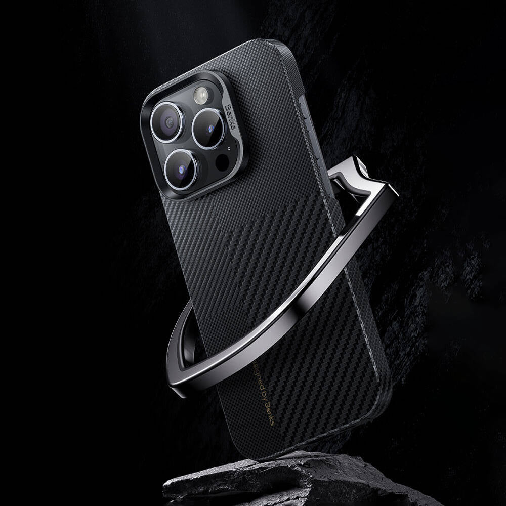 Benks Montage ArmorAir iPhone 14 Pro M-safe Şarj Özellikli Karbon Fiber Kevlar Kılıf