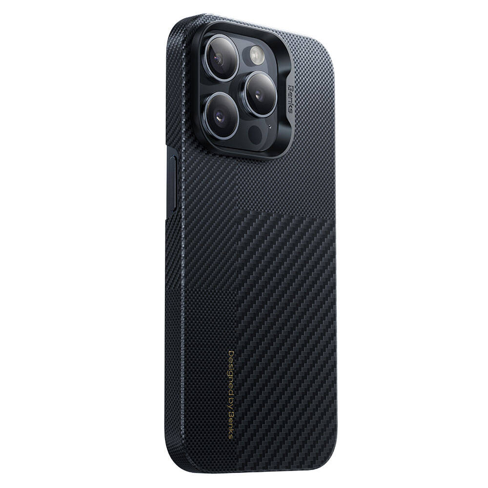 Benks Montage ArmorAir iPhone 14 Pro M-safe Şarj Özellikli Karbon Fiber Kevlar Kılıf