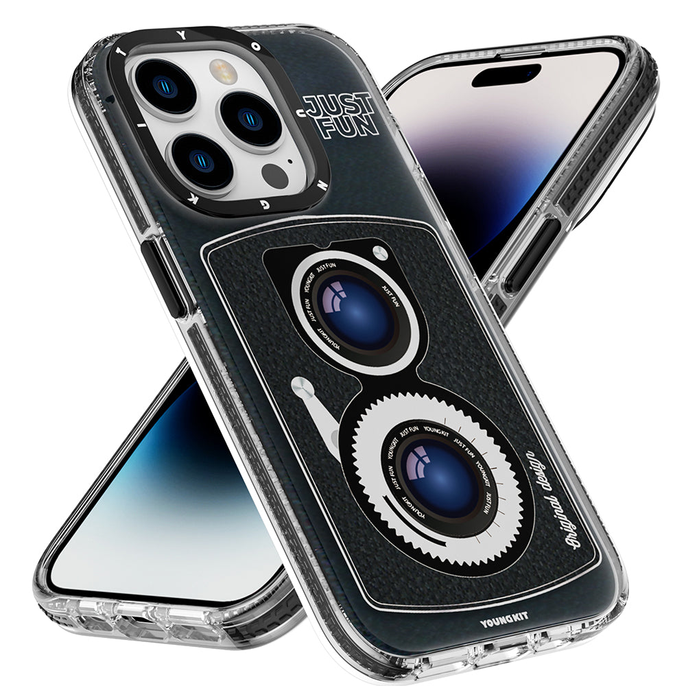 YoungKit Art Film Serisi iPhone 14 Pro Magsafe Şarj Özellikli Lens Figürlü Telefon Kılıfı - 1