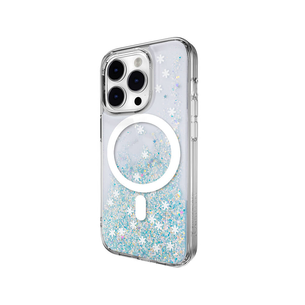 Switcheasy Starfield-M iPhone 14 Pro M-safe Şarj Özellikli Parlayan Simli Şeffaf Lisanslı Kılıf