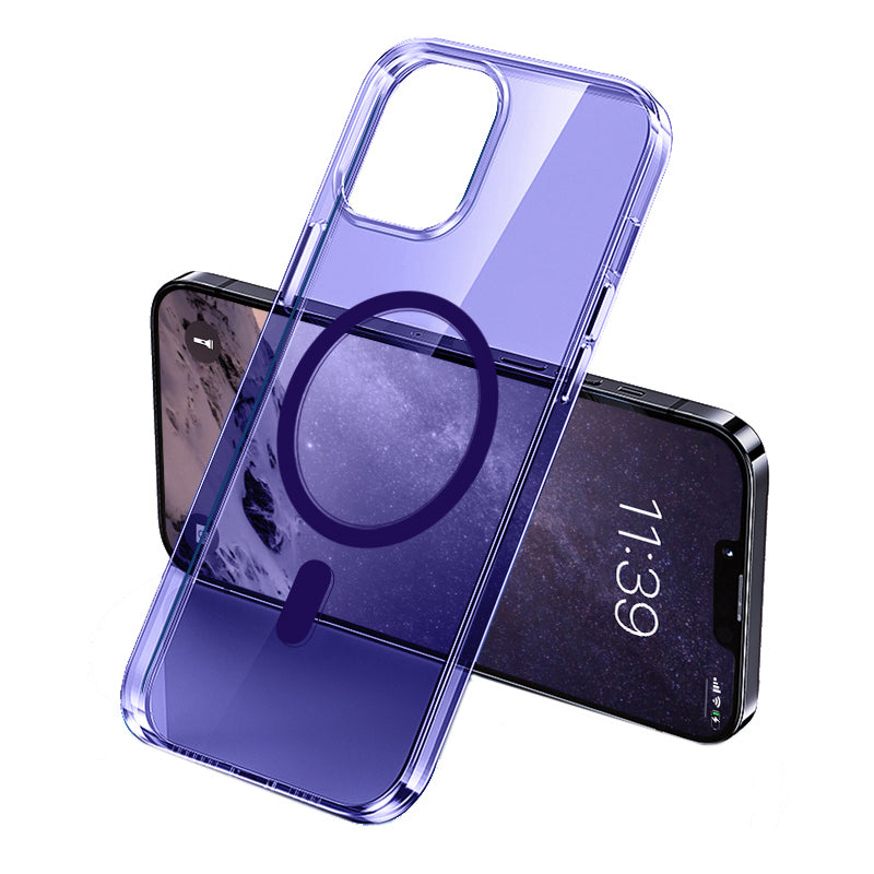 Wlons Pita iPhone 14 Pro M-safe Şarj Özellikli Transparan Sert PC Telefon Kılıfı