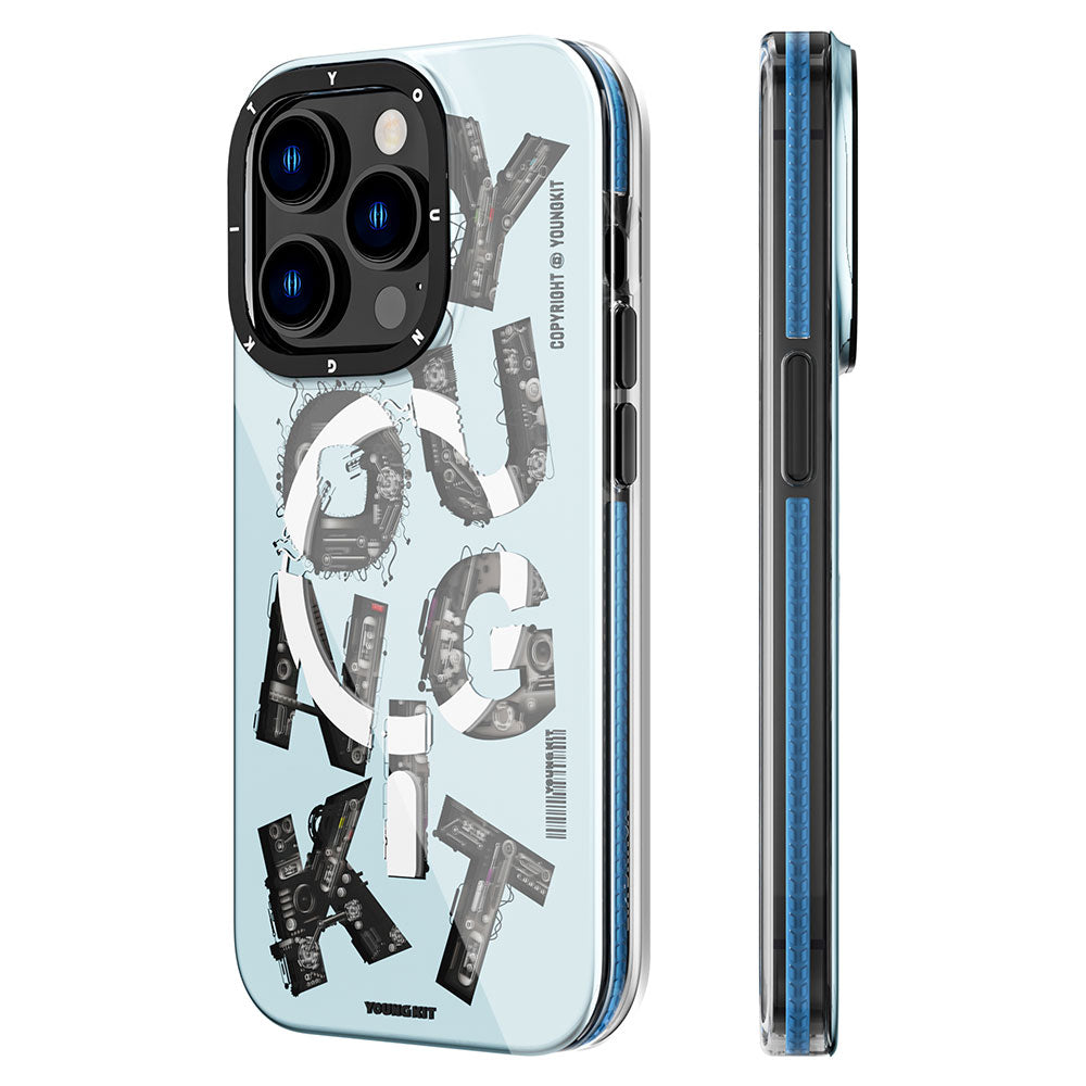 YoungKit Mechanic Serisi iPhone 14 Pro Magsafe Şarj Özellikli Yazı Temalı Telefon Kılıfı - 1