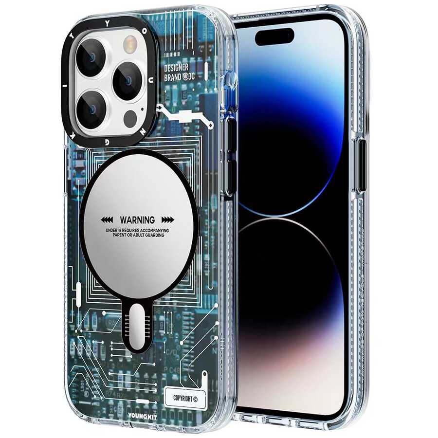 YoungKit Technology Serisi iPhone 14 Pro Magsafe Şarj Özellikli Telefon Kılıfı - 1
