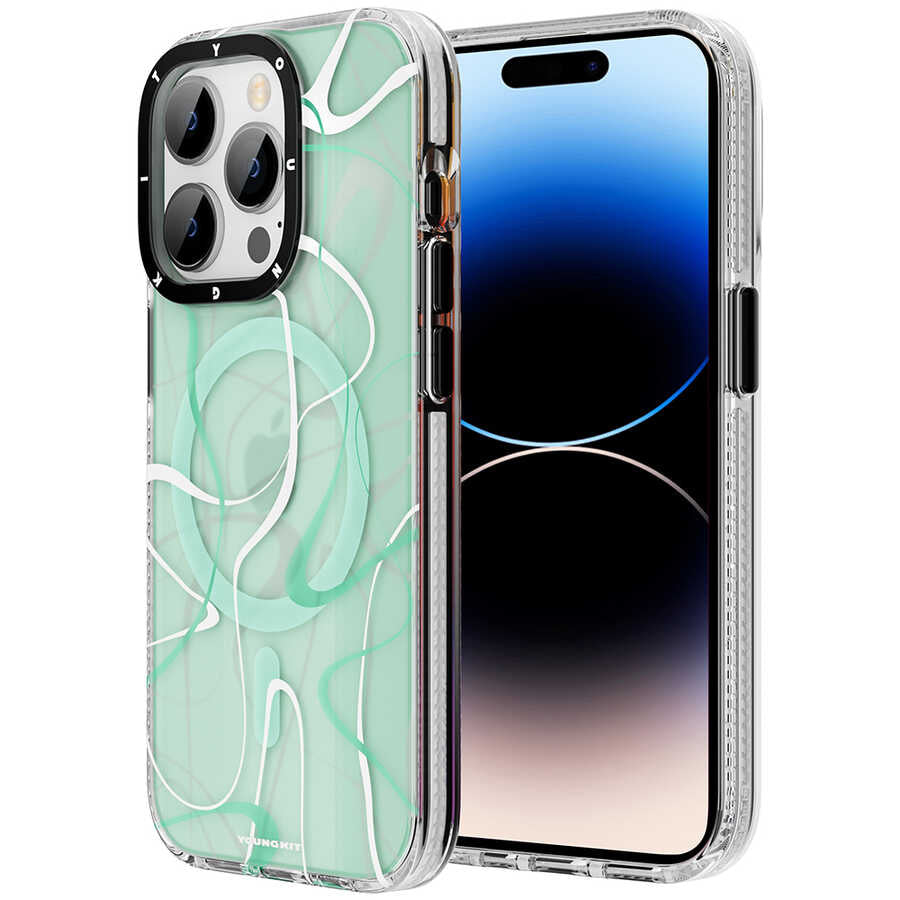 Youngkit Water-Ink Serisi iPhone 14 Pro Kılıf Magsafe Şarj Özellikli Telefon Kılıfı - 1