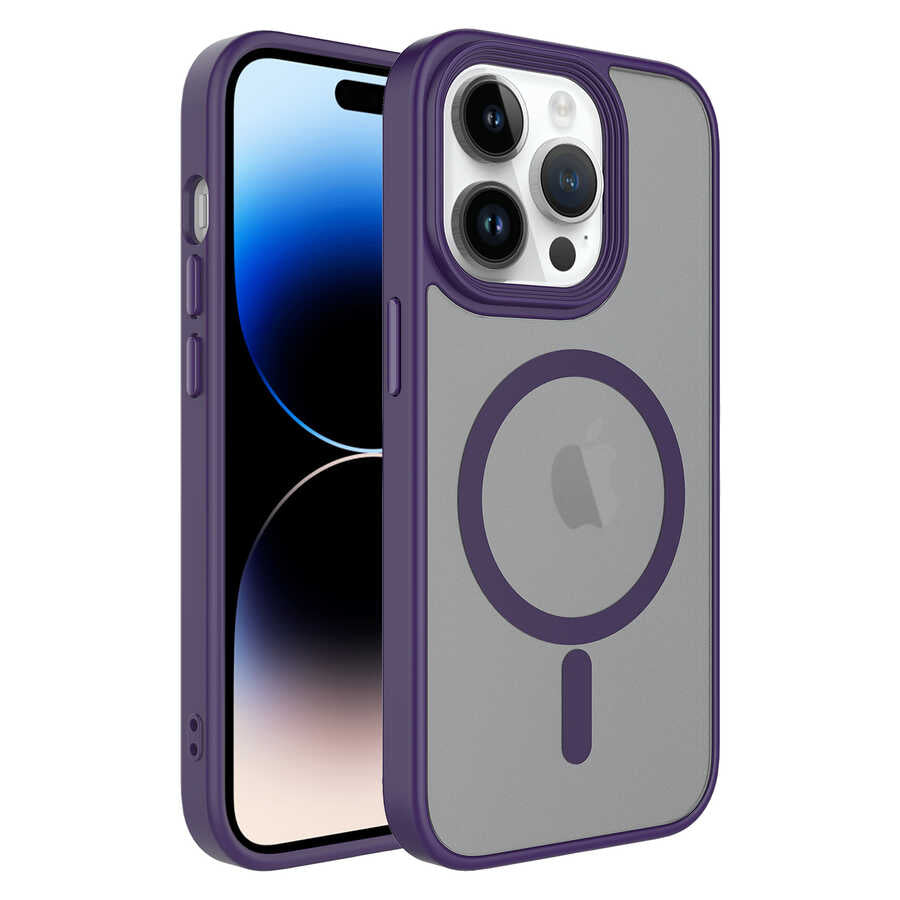 Cepax Matte Magsafe iPhone 14 Pro Mat Arka Yüzey Kablosuz Şarj Özellikli Telefon Kılıfı - 1