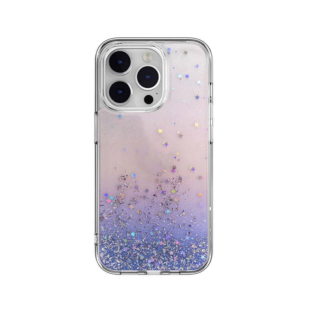 Switcheasy Starfield iPhone 14 Pro Parlayan Simli Şeffaf Lisanslı Kılıf