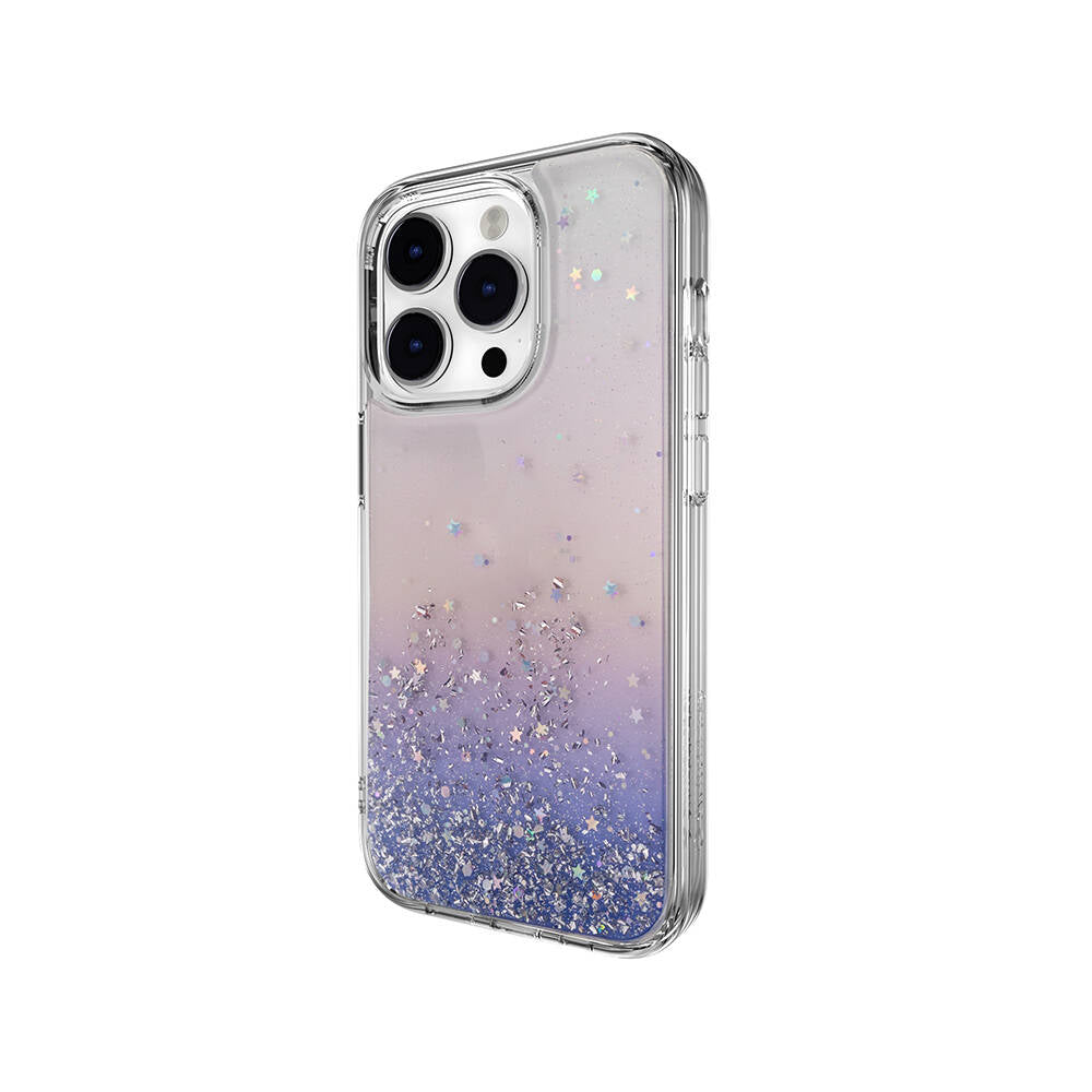 Switcheasy Starfield iPhone 14 Pro Parlayan Simli Şeffaf Lisanslı Kılıf