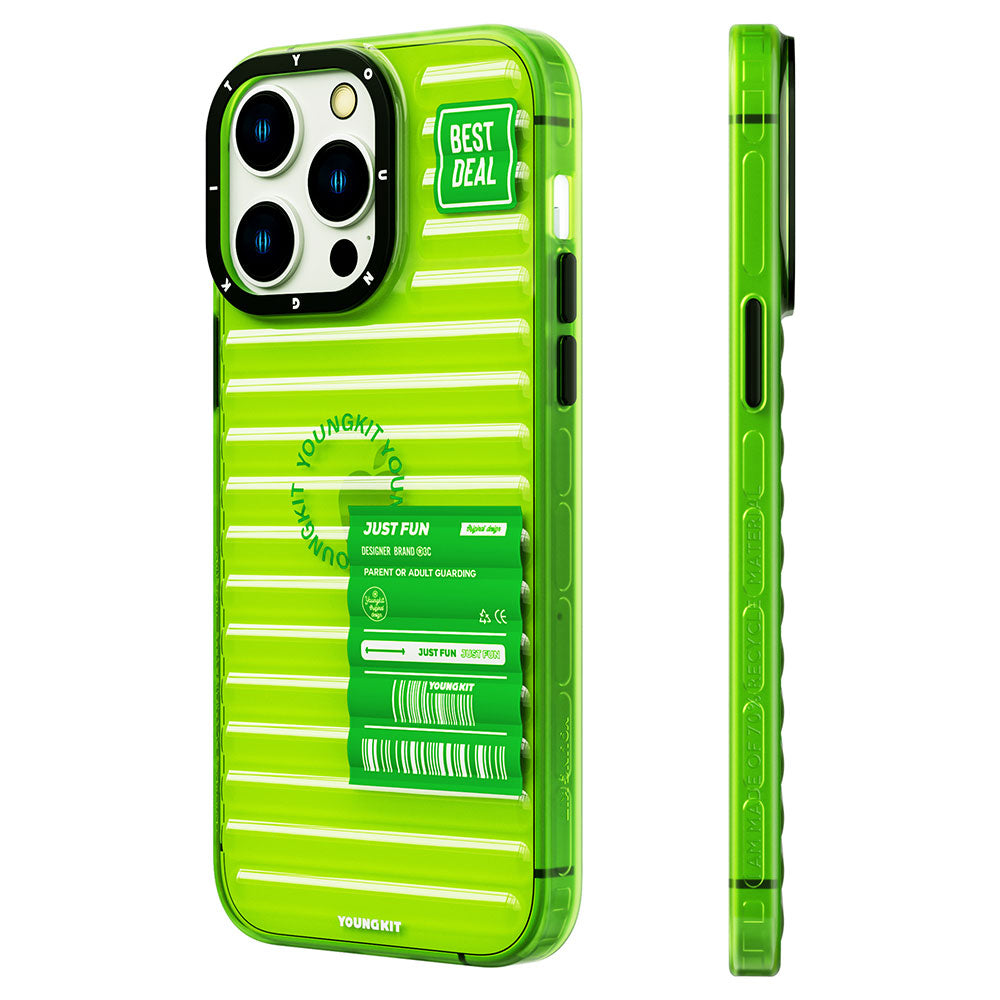 YoungKit Fluorite Serisi iPhone 14 Pro Şeffaf Renkli Tasarım Telefon Kılıfı - 1