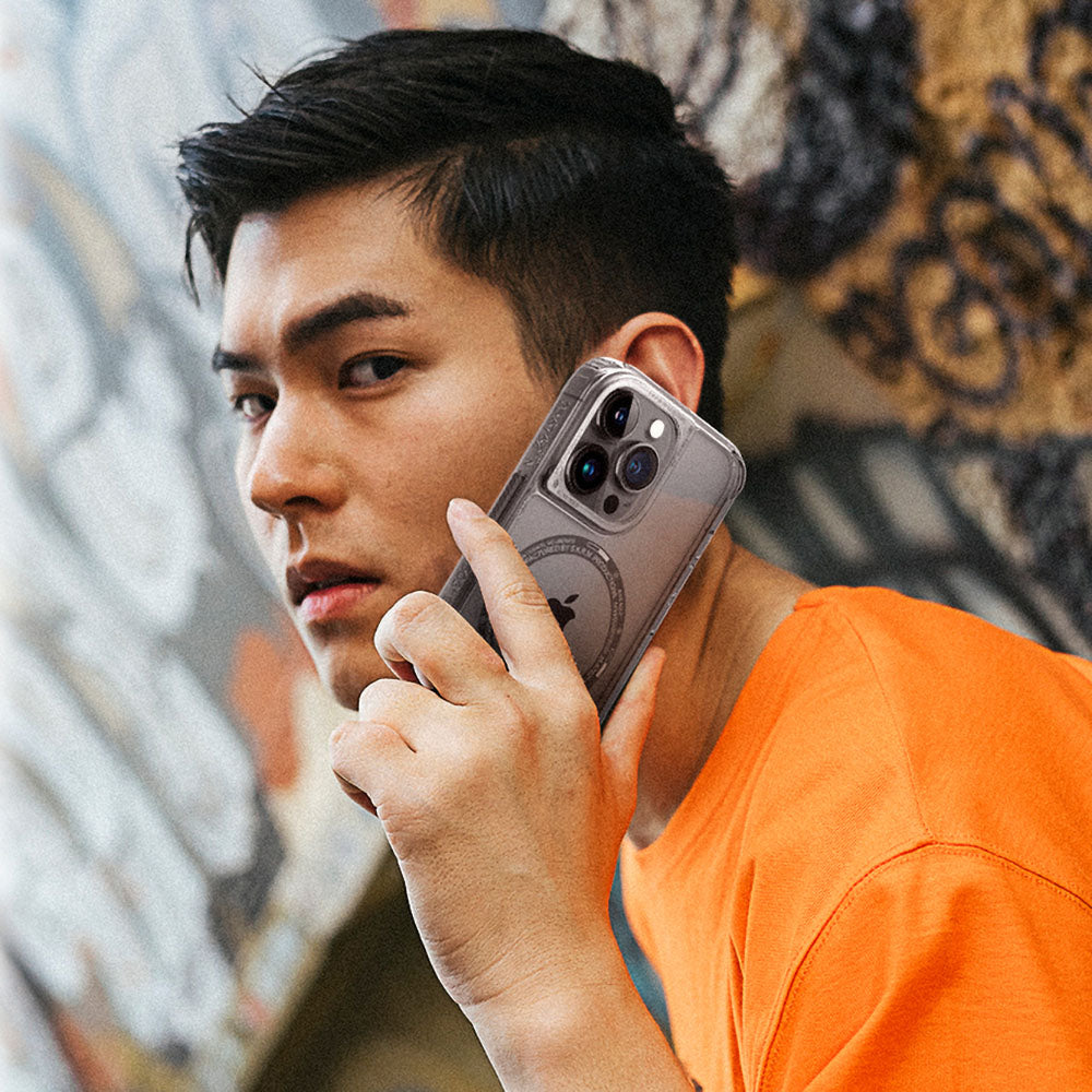 SkinArma iPhone 14 Pro Şeffaf Airbag Tasarımlı M-safe Şarj Özellikli Saido Telefon Kılıfı