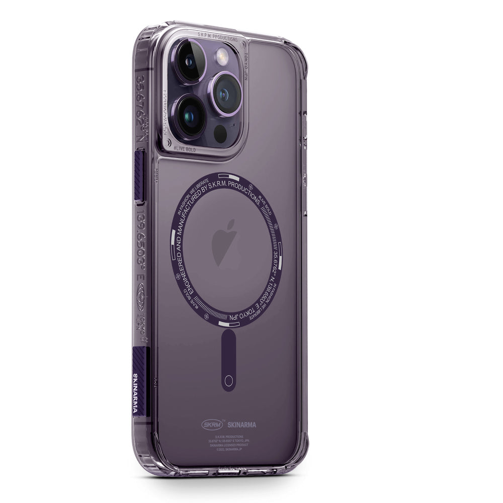 SkinArma iPhone 14 Pro Şeffaf Airbag Tasarımlı M-safe Şarj Özellikli Saido Telefon Kılıfı