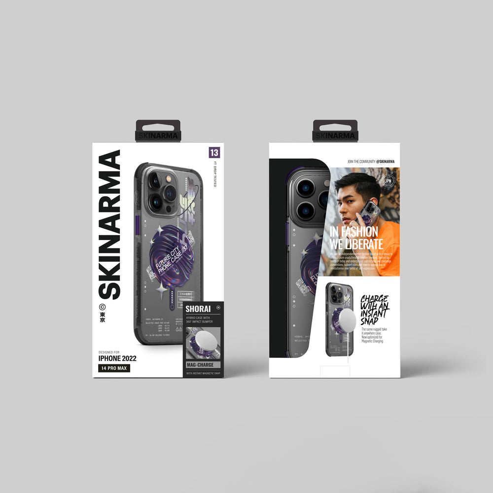 SkinArma iPhone 14 Pro Şeffaf Airbag Tasarımlı M-safe Şarj Özellikli Shorai Telefon Kılıfı