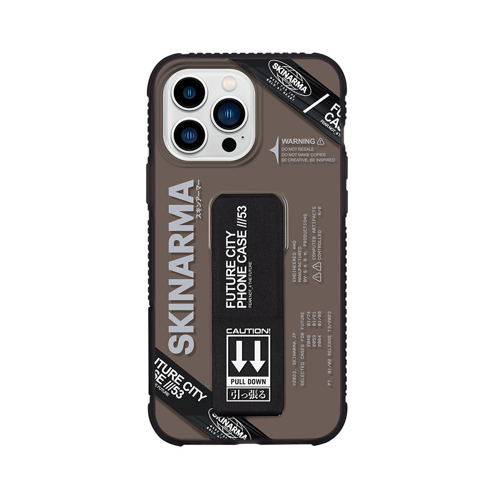 SkinArma iPhone 14 Pro Şeffaf Desenli Airbag Tasarımlı Standlı Shimma Telefon Kılıfı