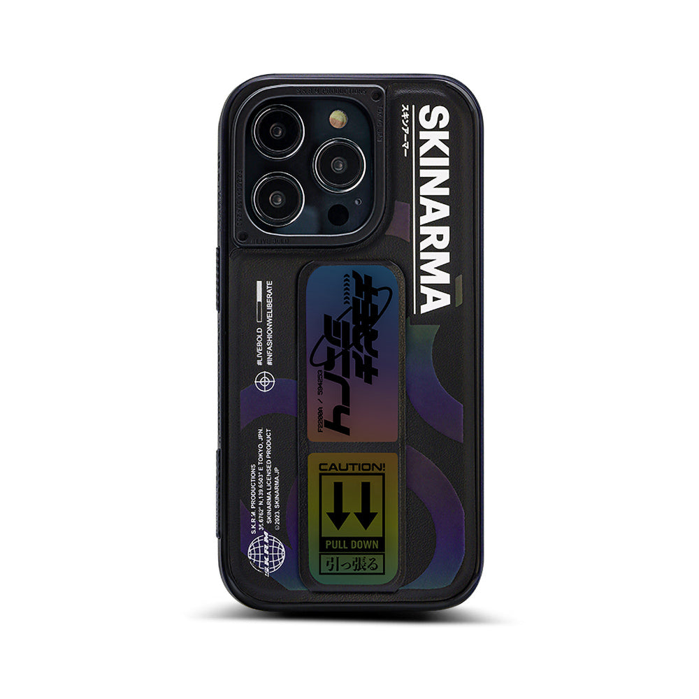 SkinArma iPhone 14 Pro Standlı Deri Görünümlü Bango Telefon Kılıfı