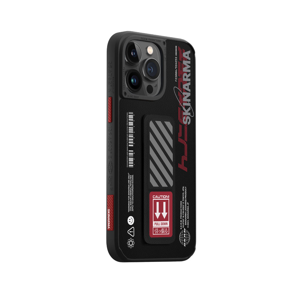 SkinArma iPhone 14 Pro Standlı Deri Görünümlü Shingoki Telefon Kılıfı