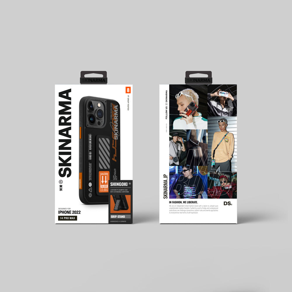 SkinArma iPhone 14 Pro Standlı Deri Görünümlü Shingoki Telefon Kılıfı